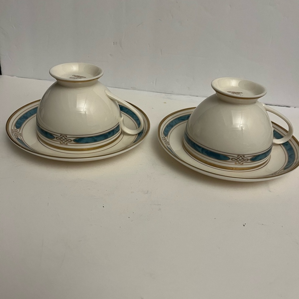 gorham fine china winfield pattern 2 cup snd saucer setsgorham